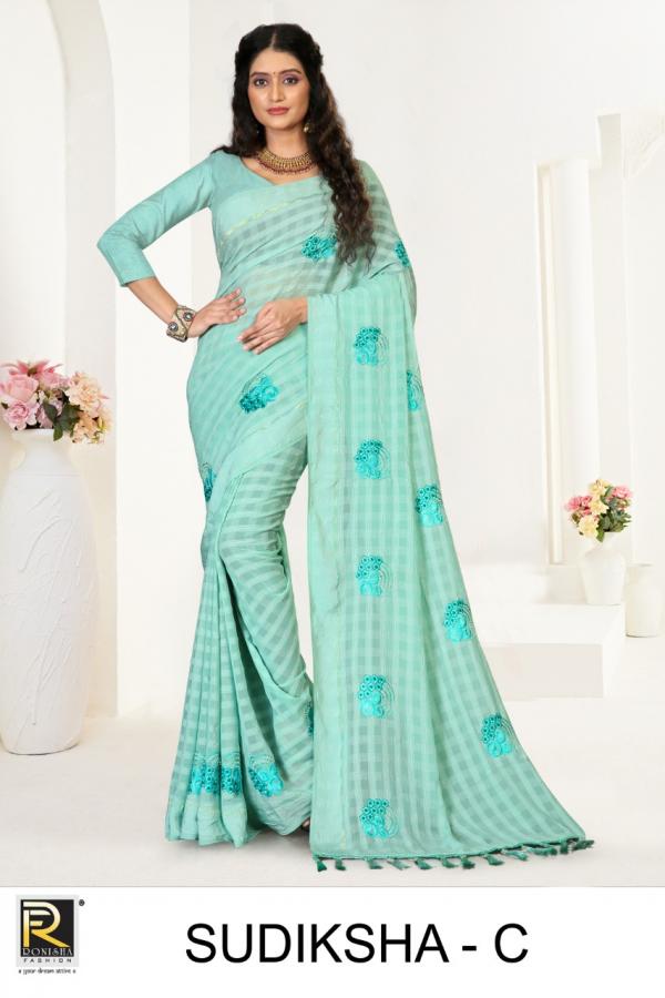 Ronisha Sudiksha Designer Wear Chiffon Saree Collection